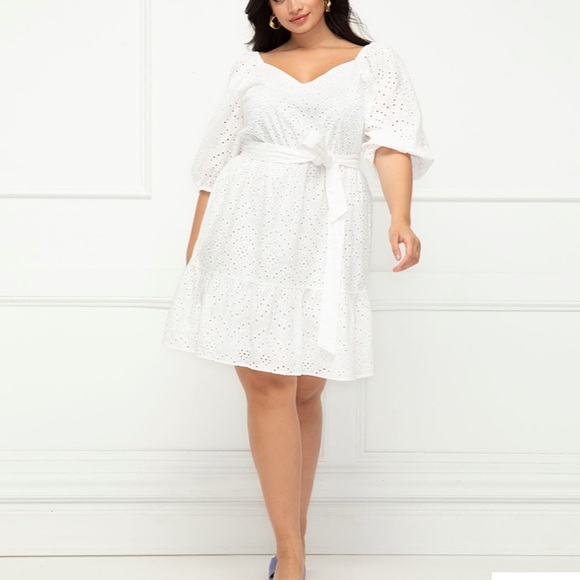 White Eyelet Dress- NWT - Picture 2 of 3